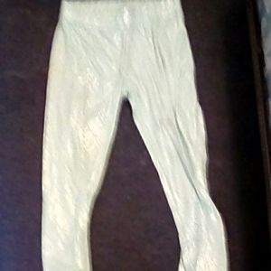 Teal and silver girls leggings
